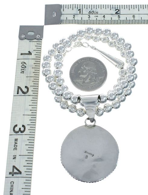 Native American Sterling Silver Bead Necklace X11128